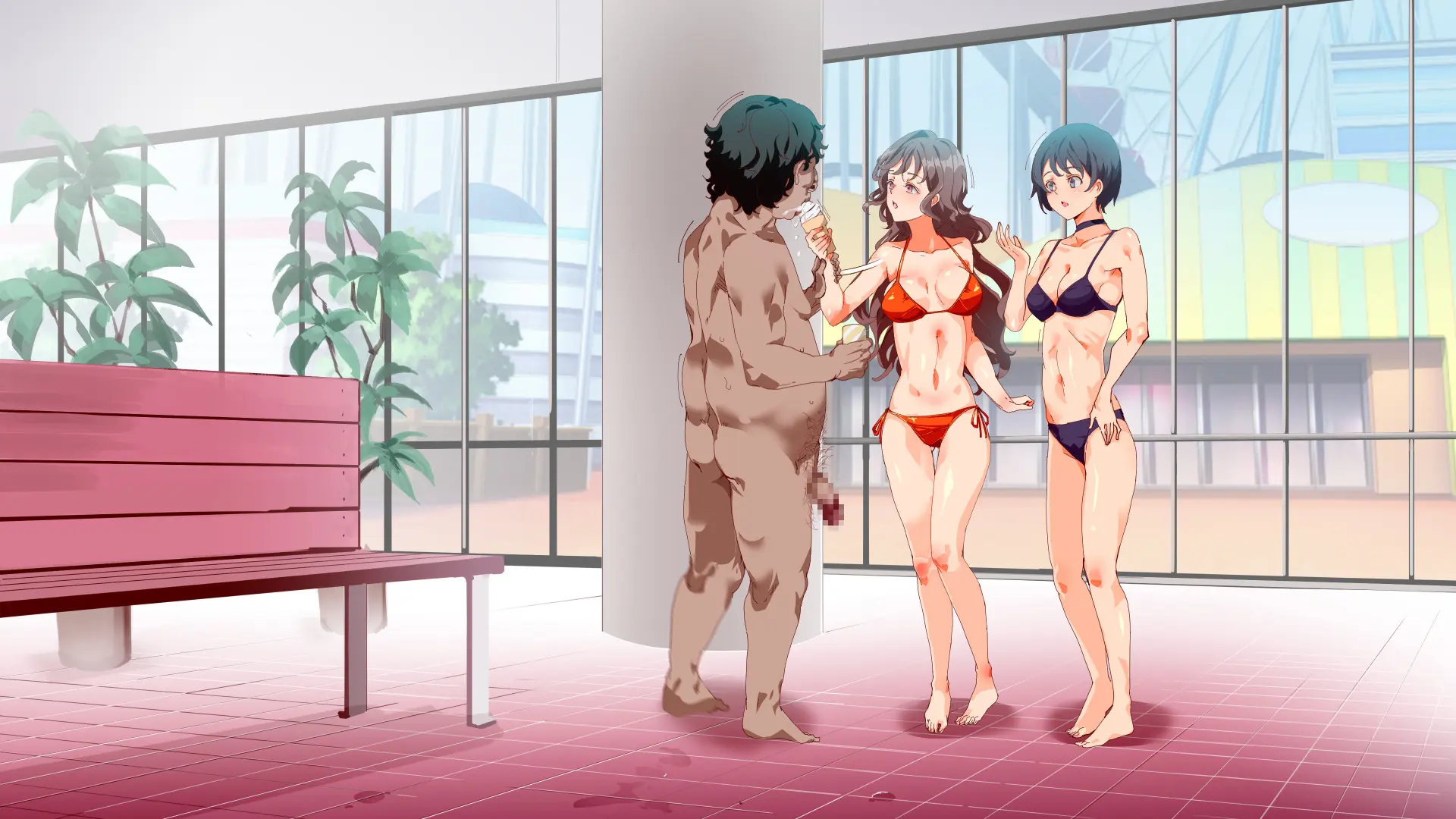 Mukanshin Pool ~Au Onna Zenin, Sekuhara Shihoudai No Aruku Nama Onaho | 무관심 수영장 ~만나는 여자 전원 성희롱 무제한의 걸어다니는 생오나홀 ~